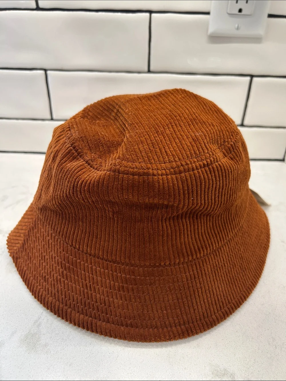 Riah Fashion Rust Brown Corduroy Bucket Hat Bohemian NWT